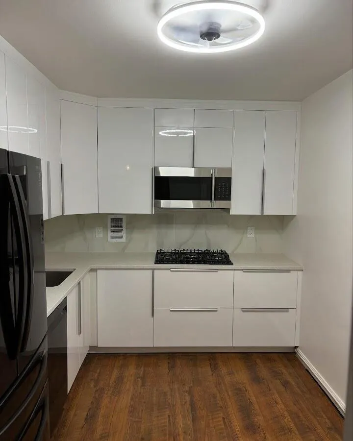 Renovated kitchen with quartz countertops in Bloomington